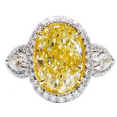 6 Carat Canary Yellow Diamond Ring