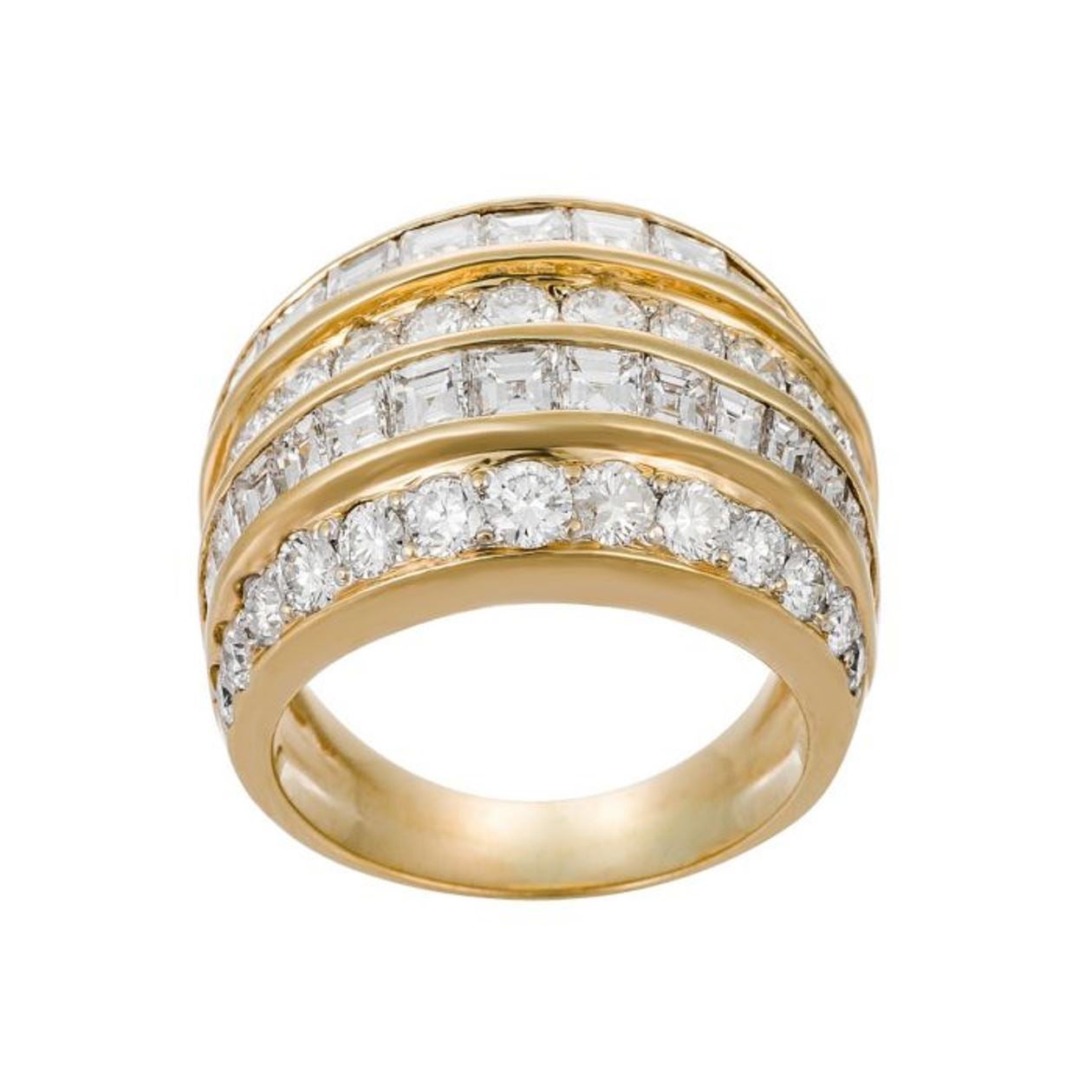 Mixed Cut Important Diamond Gold Fashion Ring For Sale