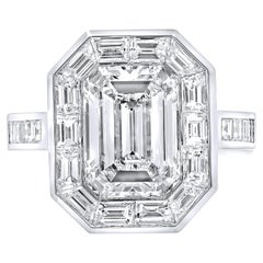 Emerald Cut Diamond Platinum Ring