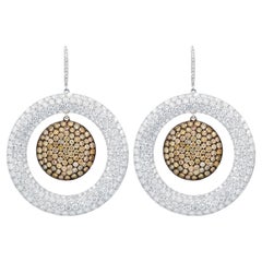 Diana M 18 Kt White Gold 15.44 Cts Diamond Earrings