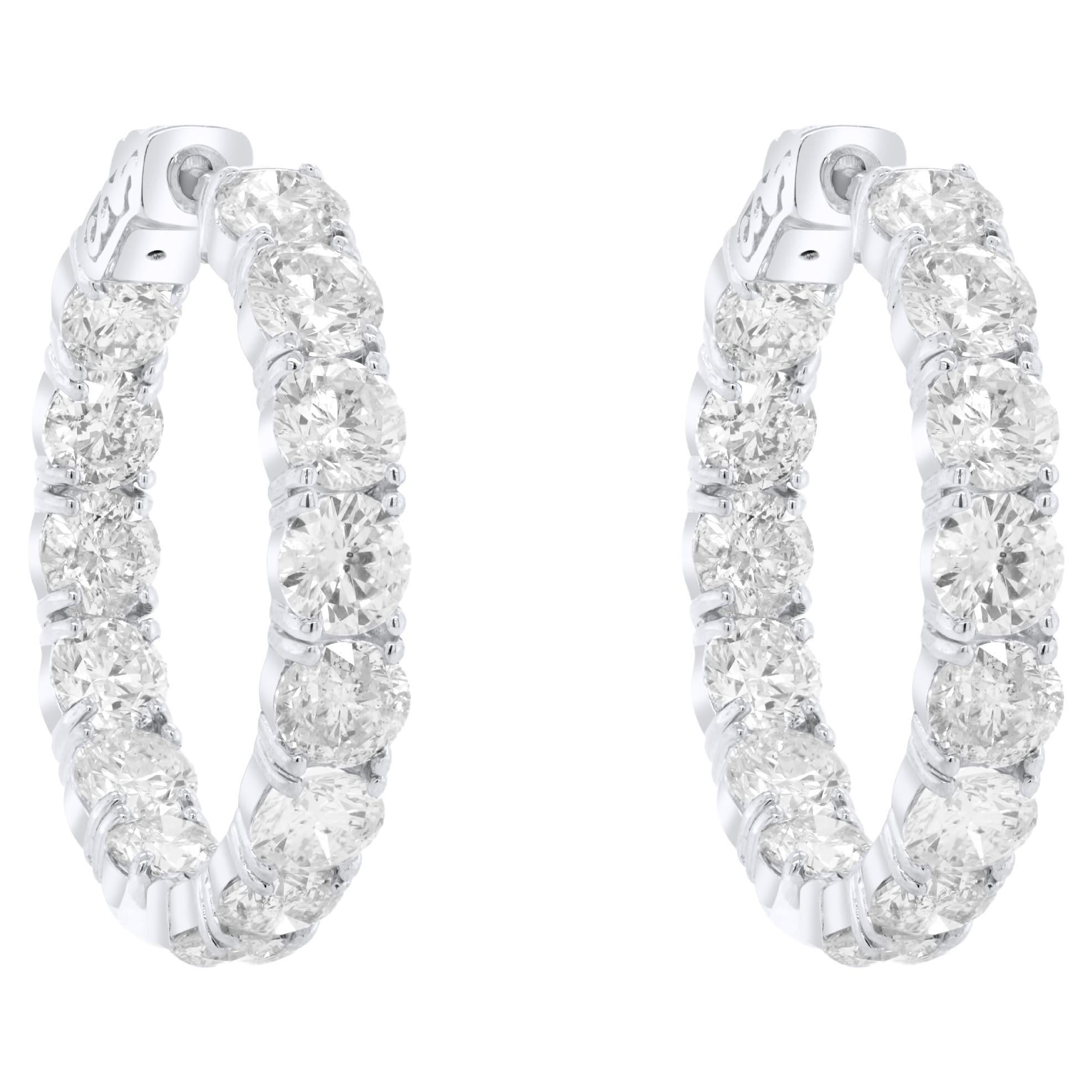 Diana M. 11.10 Carat White Gold Diamond Earrings For Sale