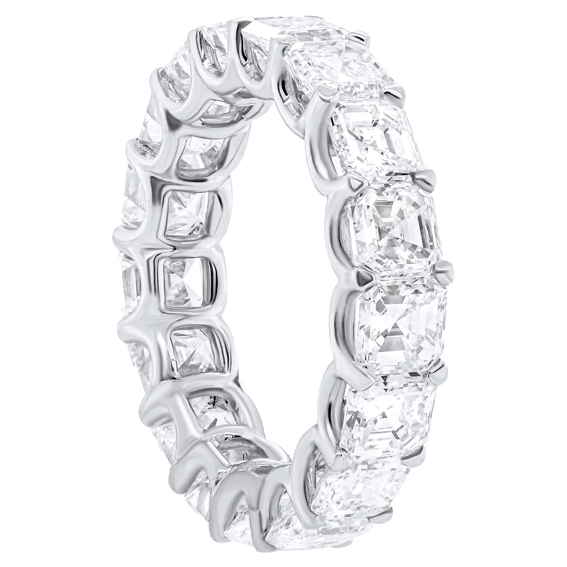 Diana M. Alianza de Platino de 8,85 qt con Diamantes talla Asscher