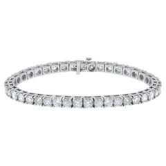 Diana M. Bracelet tennis en or blanc 14 carats et diamants ronds de 8,00 carats