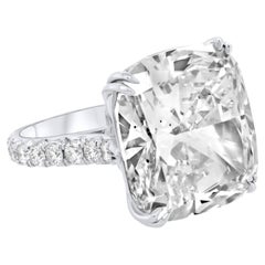 24.03 Carat Cushion Cut Diamond Engagement Ring