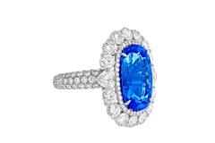 Fine Ceylon Sapphire and Diamond Ring