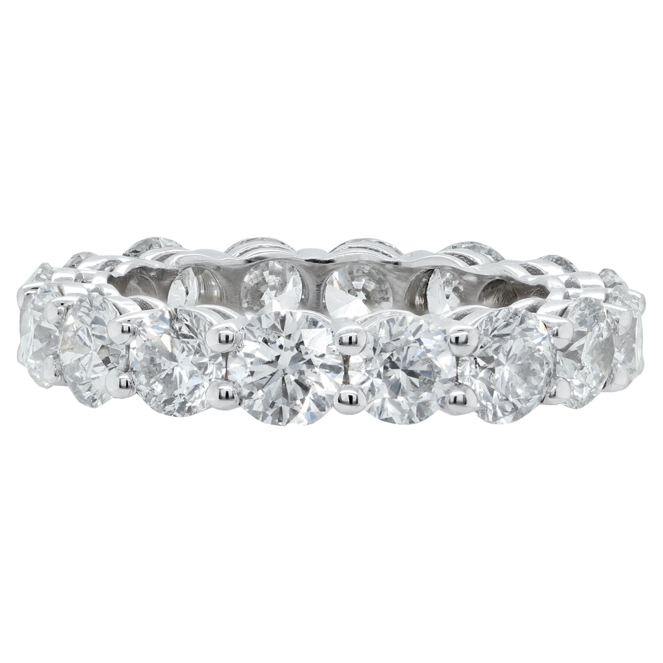 Diana M. Custom 4.50 Cts. Diamond Eternity Band Ring 18K White Gold