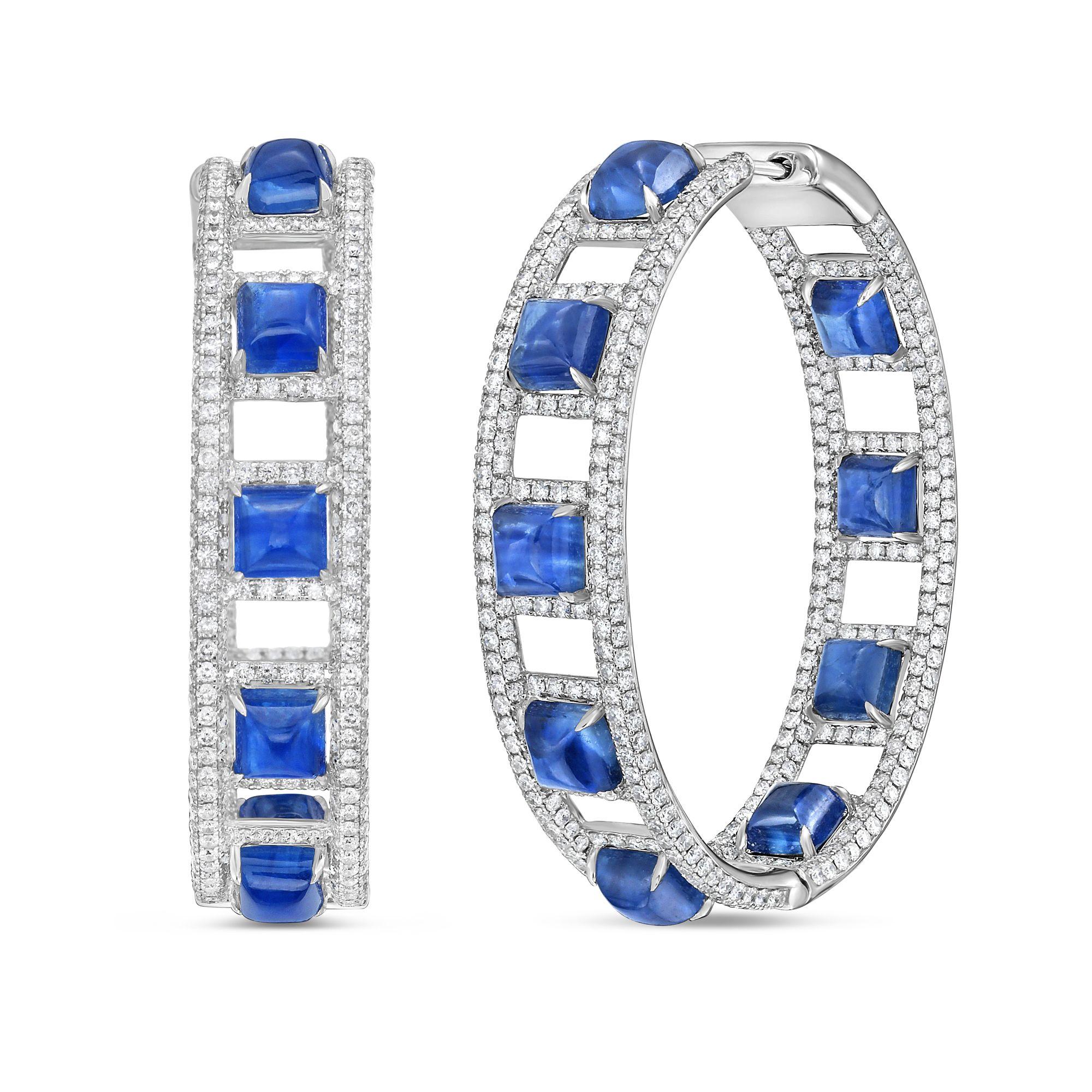 Orecchini a cerchio in oro bianco 18kt con zaffiro blu cabochon da 20,90 carati e diamante rotondo da 7,24 carati:

Diana M. è un fornitore leader di gioielli di alta qualità da oltre 35 anni.
Diana M è un negozio unico per tutti i tuoi acquisti di