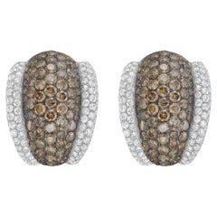Pendientes Diana M 9,54cts Champán y Diamante Blanco