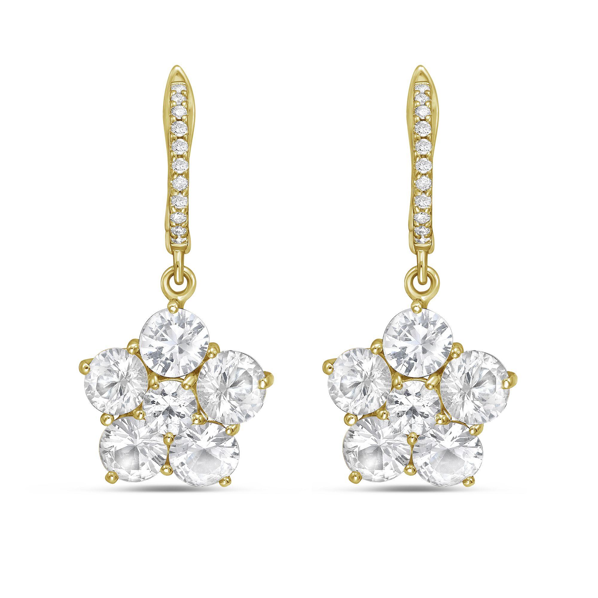 Moderno Diana M 5,55cts Zaffiro e 0,13cts Diamante Orecchini a goccia in vendita