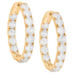 A&M. Custom 9.50 Cts. Boucles d'oreilles en or jaune 18K avec diamants