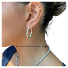 Diana M. Custom 5.00 Cts. Diamond Hoop Earrings 18K Yellow Gold