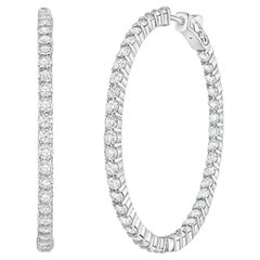 Diana M. Custom 8.00 Cts. Diamond Hoop Earrings 14K White Gold