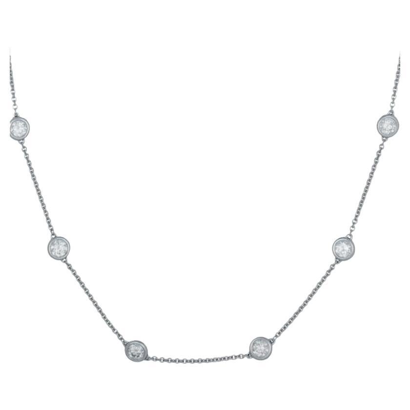 Diana M. Custom 7.10 Cts. Diamonds-By-The-Yard Necklace 14K Whtie Gold