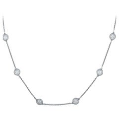 Diana M. Custom 7.10 Cts. Diamonds-By-The-Yard Necklace 14K Whtie Gold
