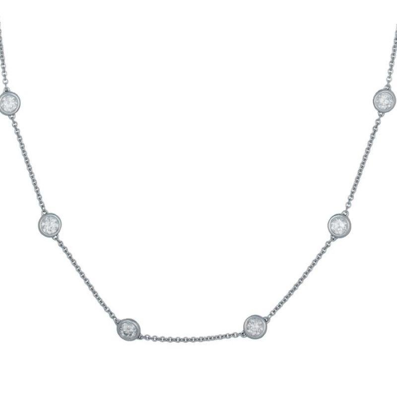A&M. Custom 7.10 Cts. Collier de diamants par mètre en or blanc 14K Neuf - En vente à New York, NY