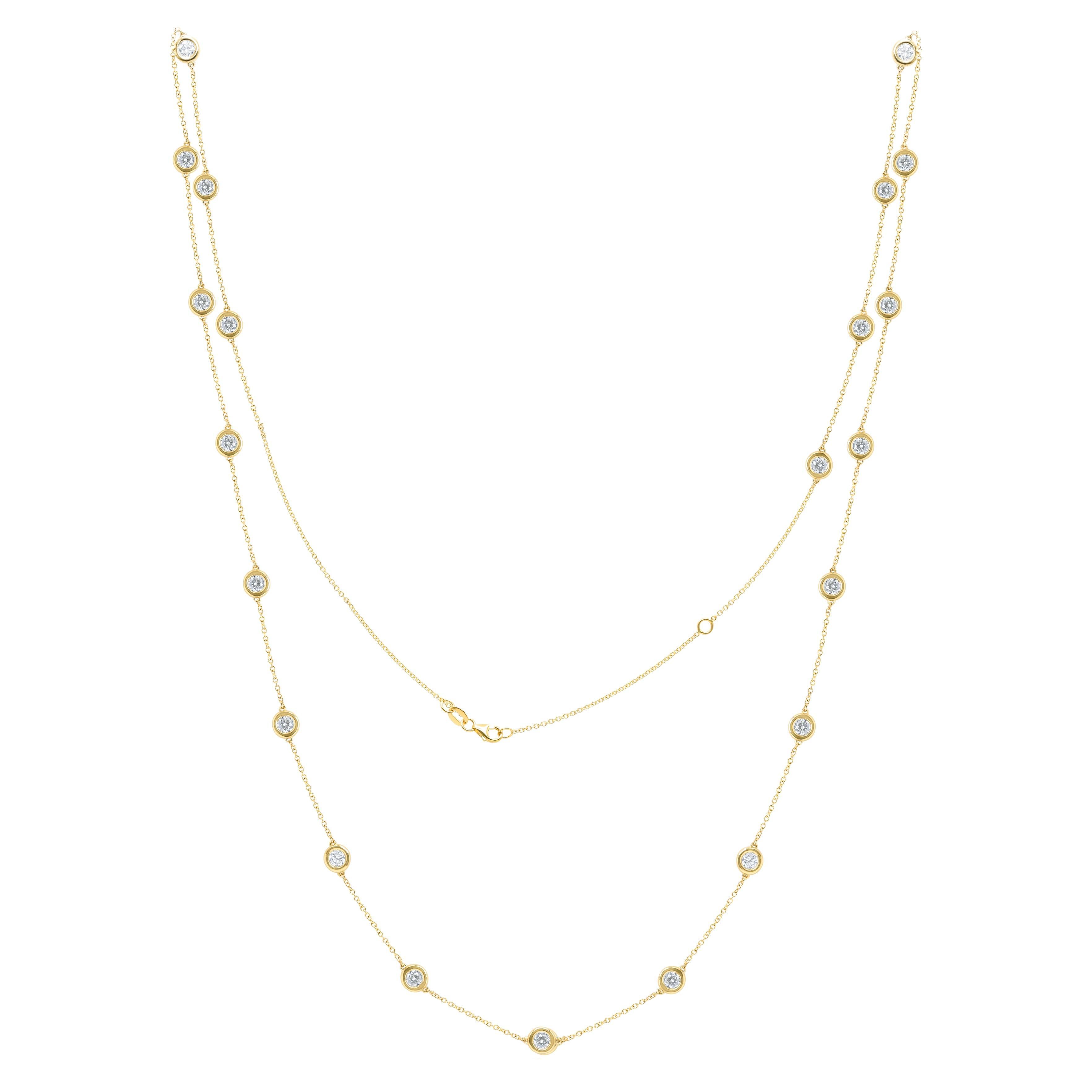 A&M. Custom 5.00 Cts. Collier de diamants par mètre en or jaune 14k en vente