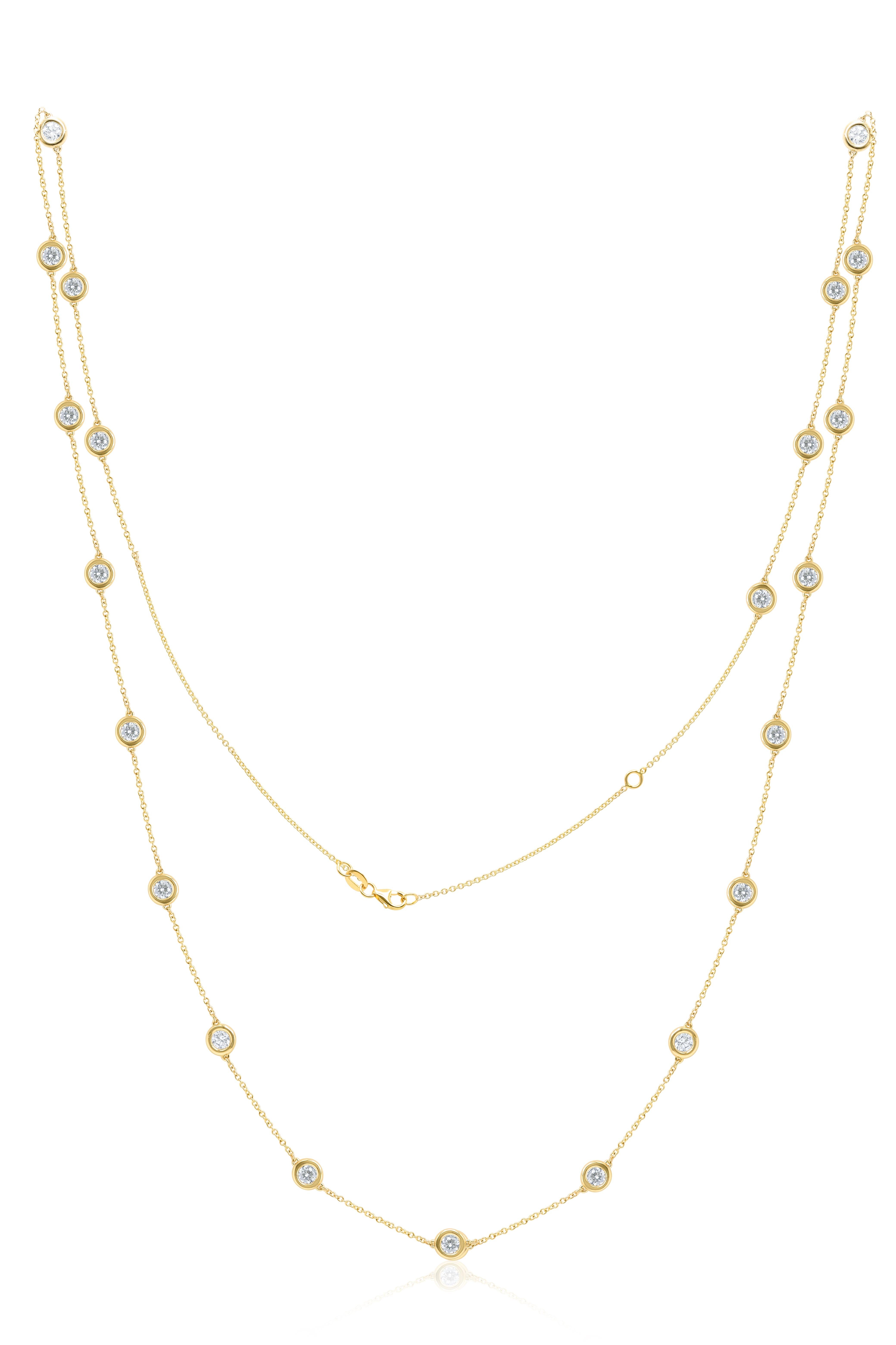 A&M. Custom 5.00 Cts. Collier de diamants par mètre en or jaune 14k Neuf - En vente à New York, NY