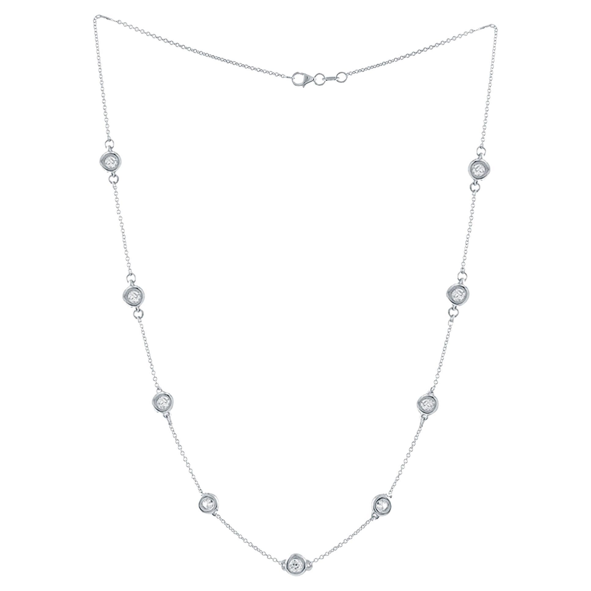 Diana M. Custom 2.50 Cts. Diamonds-By-The-Yard Necklace 14K White Gold
