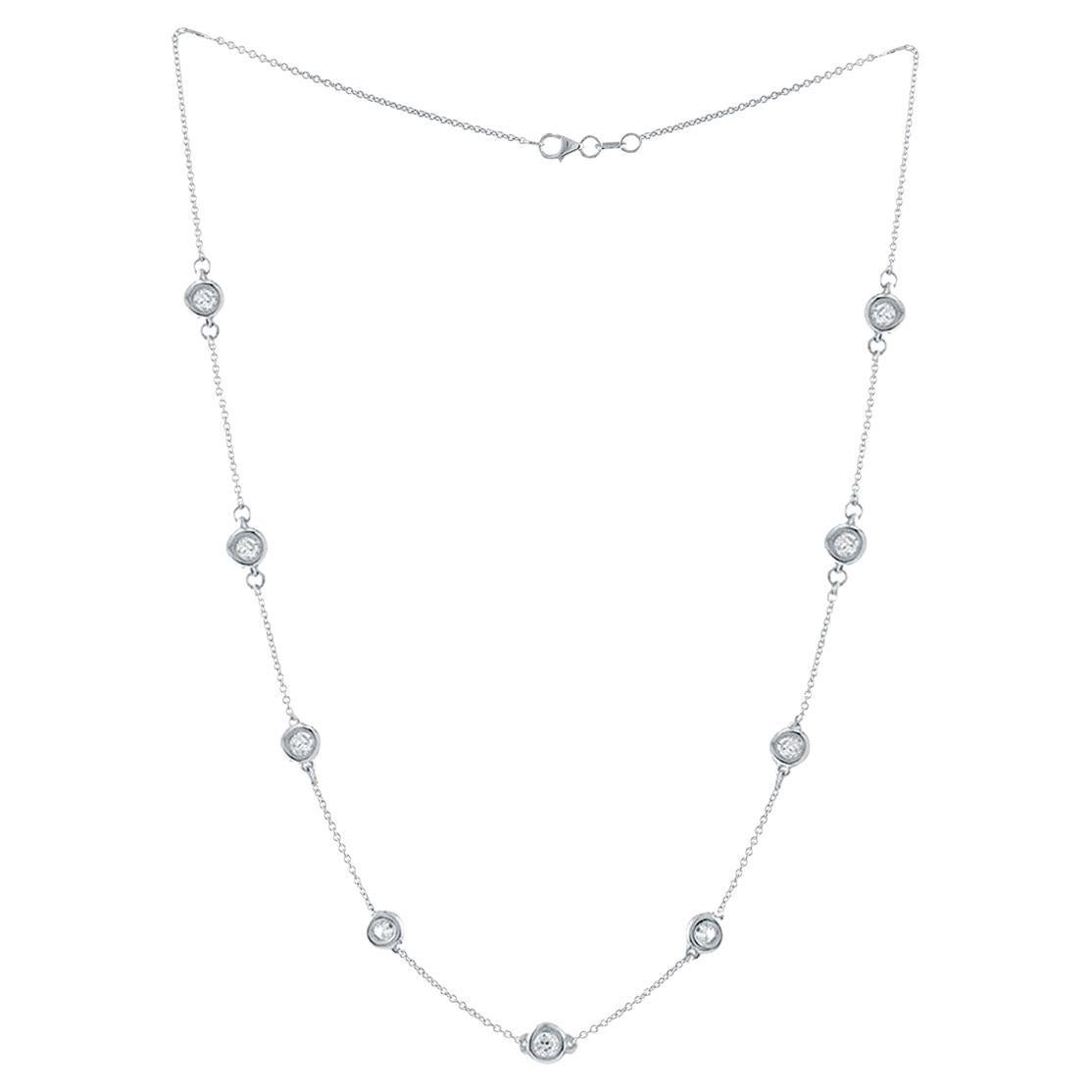 Diana M. Custom 2.05 Cts. Diamonds-By-The-Yard Necklace 14K White Gold