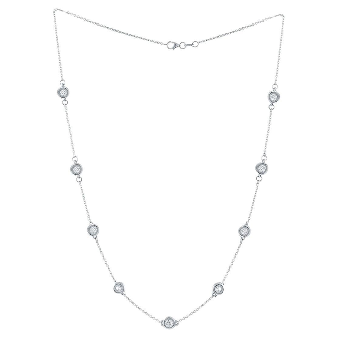 Diana M. Custom 2.10 Cts. Diamonds-By-The-Yard Necklace 14K White Gold
