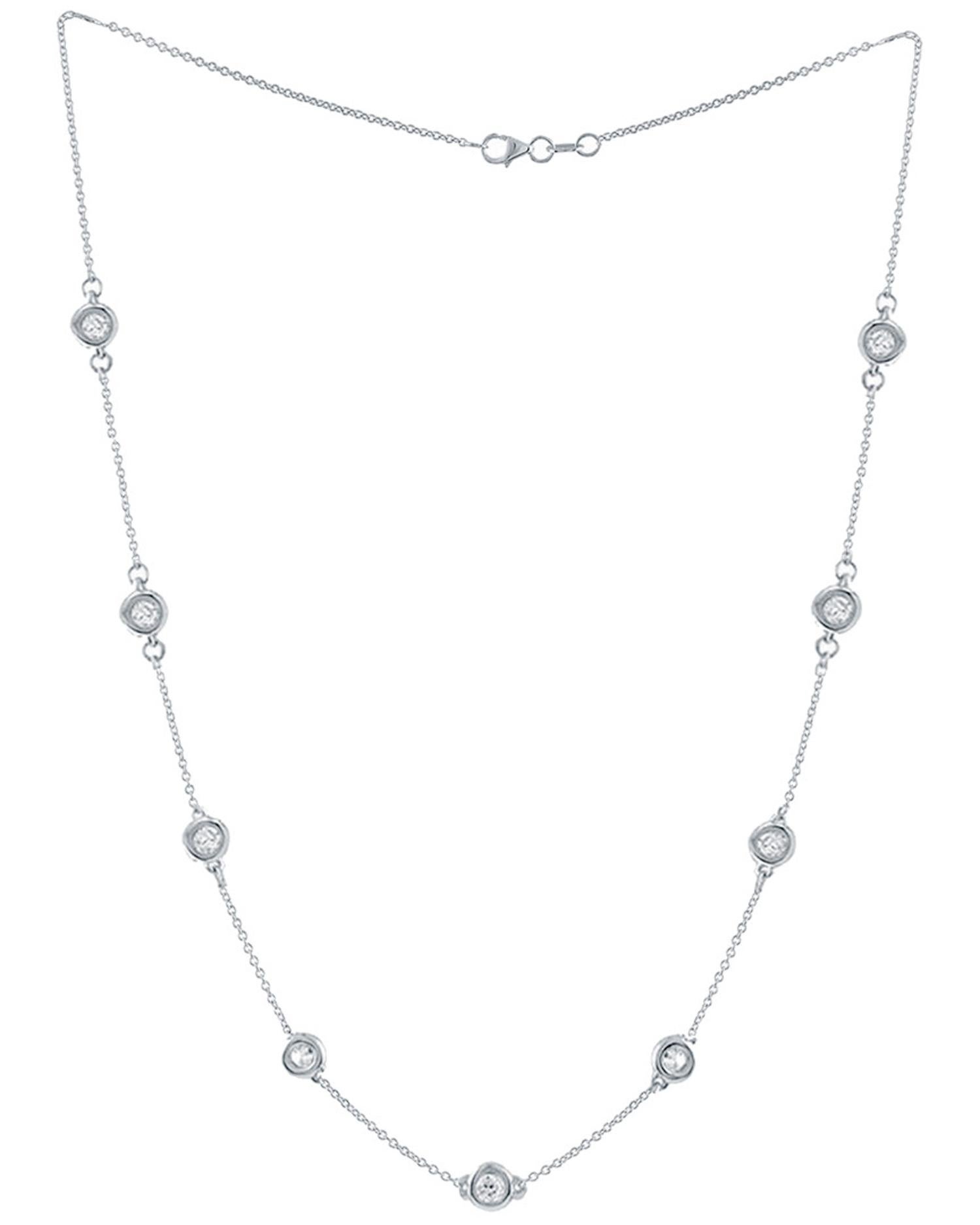14kt yellow gold diamonds by the yard necklace featuring 9 stones totaling 2.15 cts 