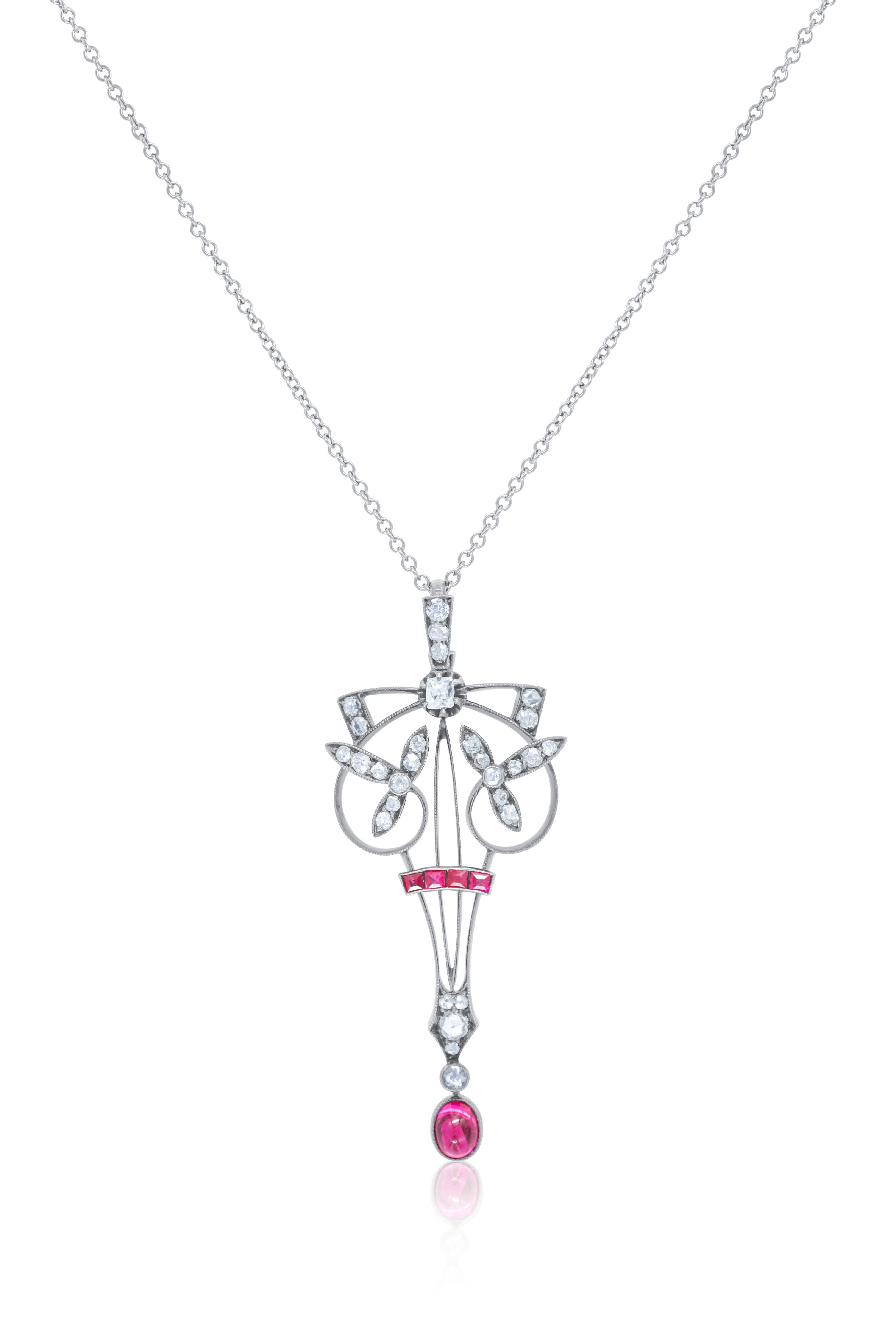 Diana M. I. Custom 2.50 carati. Collana con rubini e diamanti in oro rosa 18 carati In condizioni Nuovo in vendita a New York, NY
