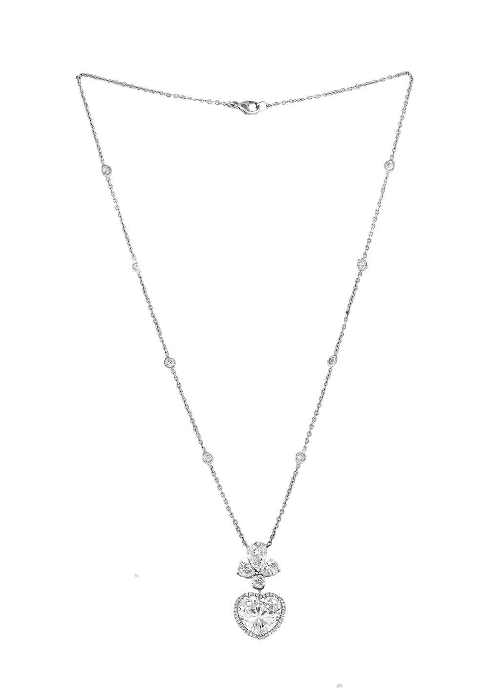 GIA Certified 6.46 Carats I-VS1 Heart Shape Diamond Pendant For Sale at ...