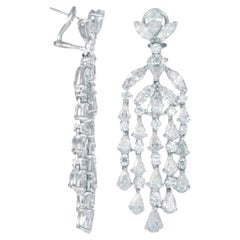 Boucles d'oreilles lustre en platine et diamants
