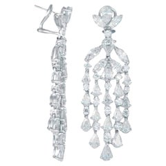 Boucles d'oreilles lustre en platine et diamants