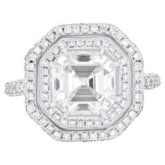 GIA Certified 3.01 Carat I-VS1 Asscher Cut Diamond Ring