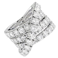 7.50 Carats Criss-Cross Diamond Band Ring