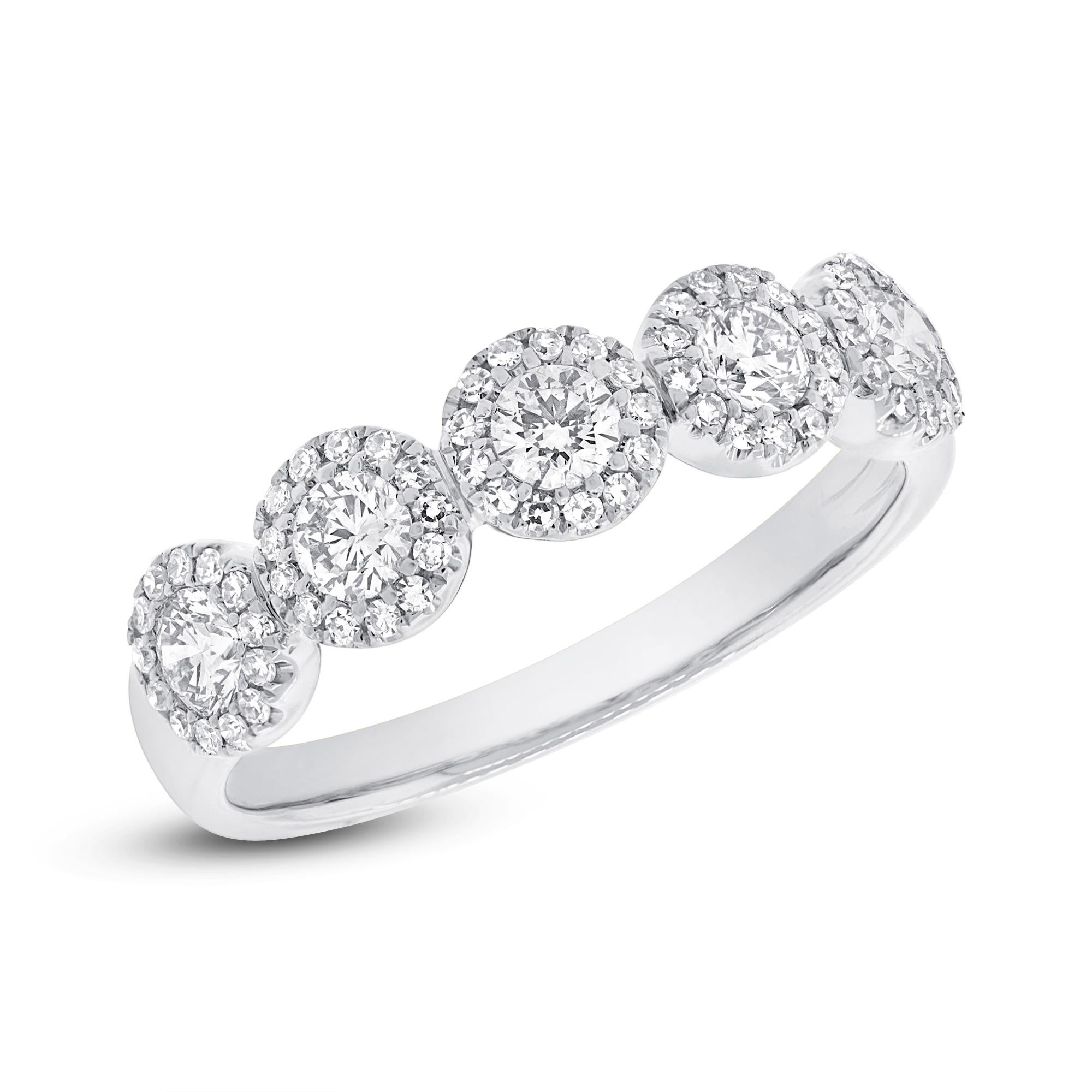0.57 Carat 14 Karat White Gold Diamond Ladies Ring In New Condition In New York, NY