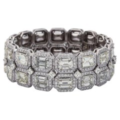 Diana M. Platinum diamond bracelet featuring 50cts of emerald cut diamonds