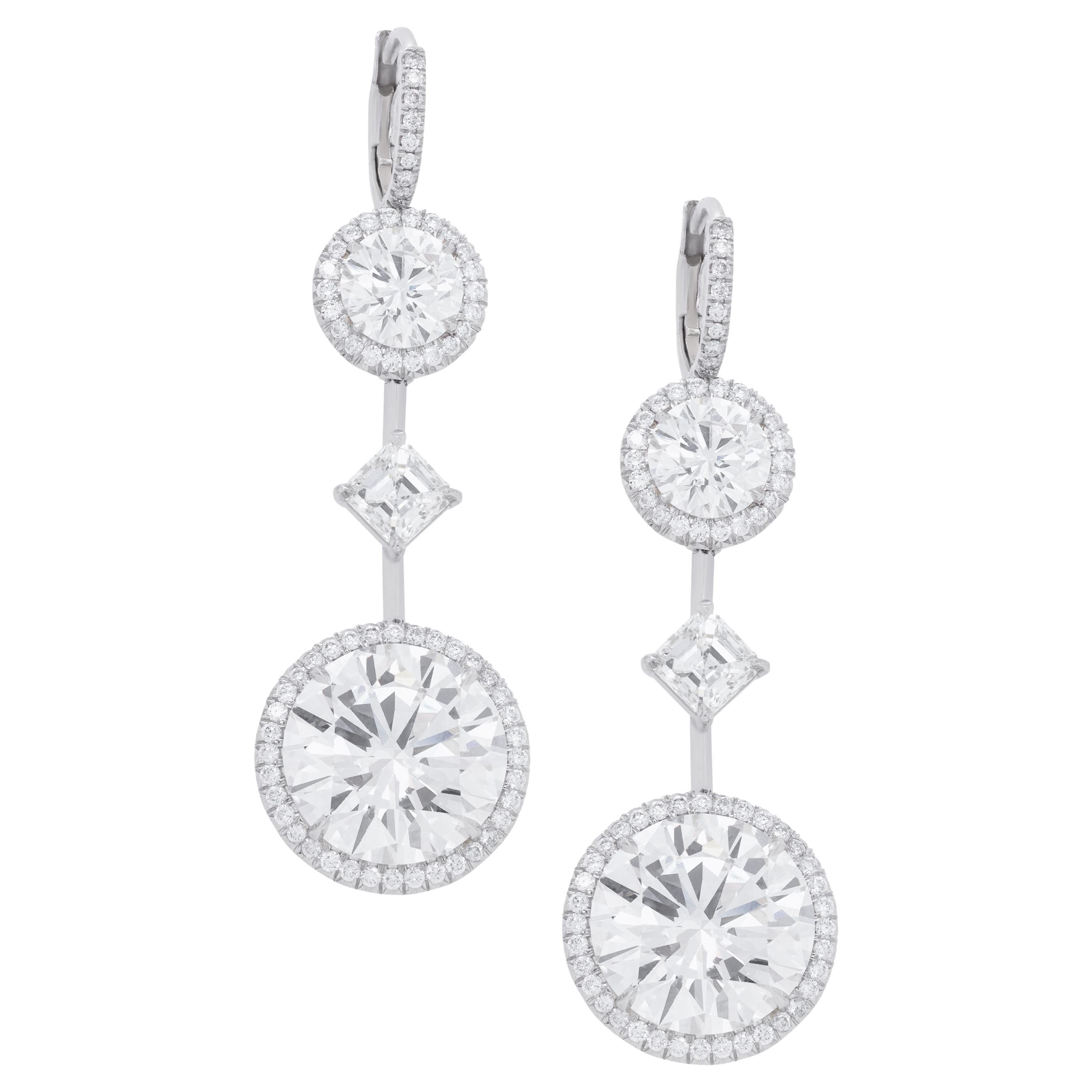 GIA Certified 19.19 Carat Important Diamond Earrings For Sale
