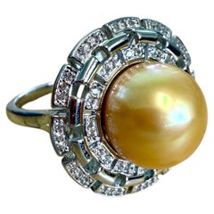 Tahitian Black Pearl Silver Sculptural Cocktail Ring