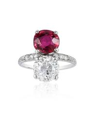 Ruby Diamond Toi-et-Moi Ring