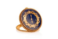 Van Cleef & Arpels Lapis Lazuli Sapphire Diamond Gold Travel Clock