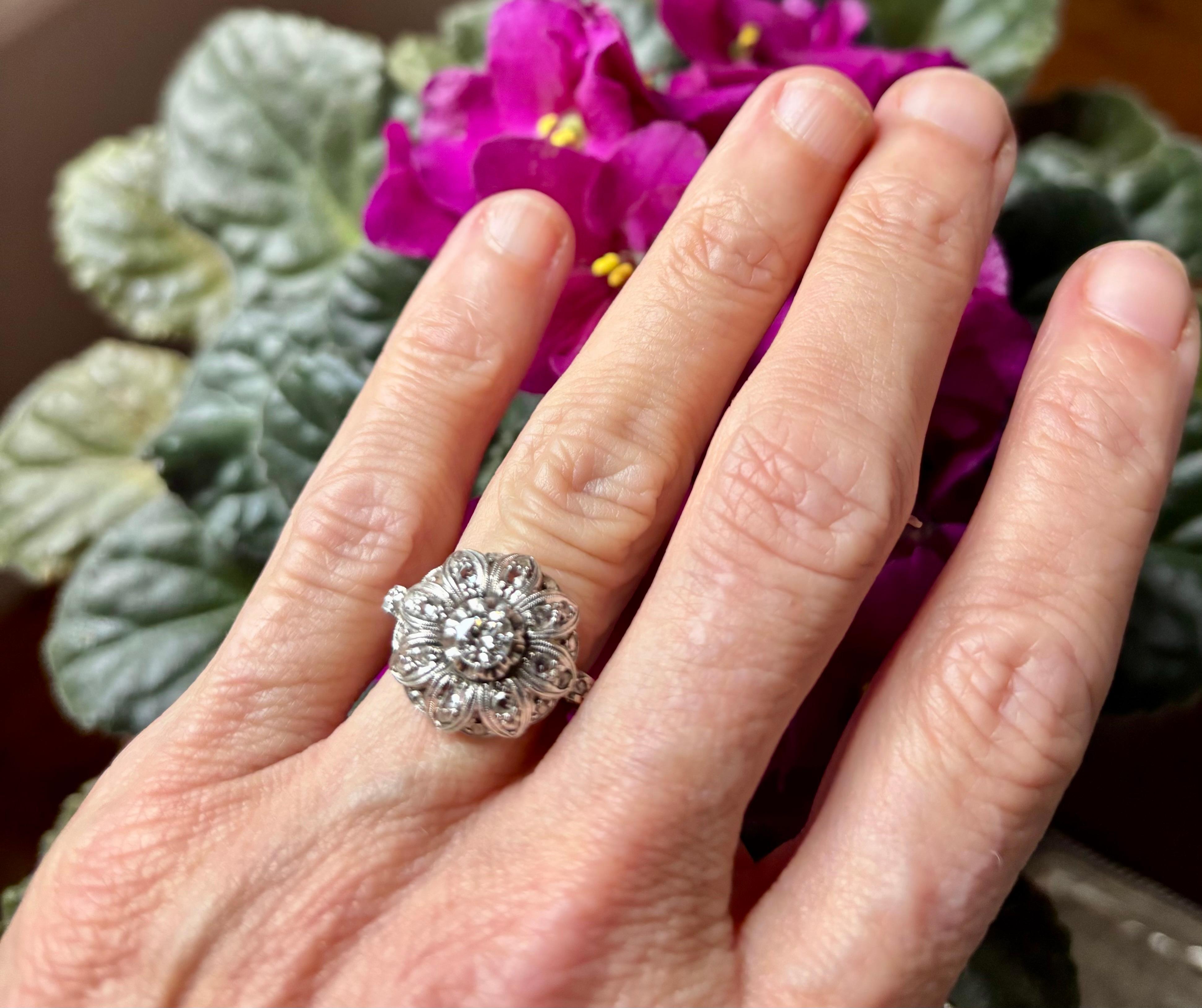 Edwardianischer Diamant-Cluster-Ring in Platin, ca. 1910 im Angebot 5