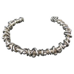 Bracciale brutalista sud-occidentale in sterling da 5,5 pollici con fili intrecciati You Si