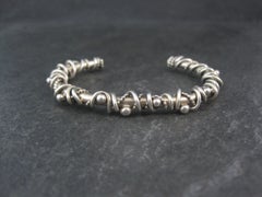 Bracciale brutalista sud-occidentale in sterling da 5,5 pollici con fili intrecciati You Si