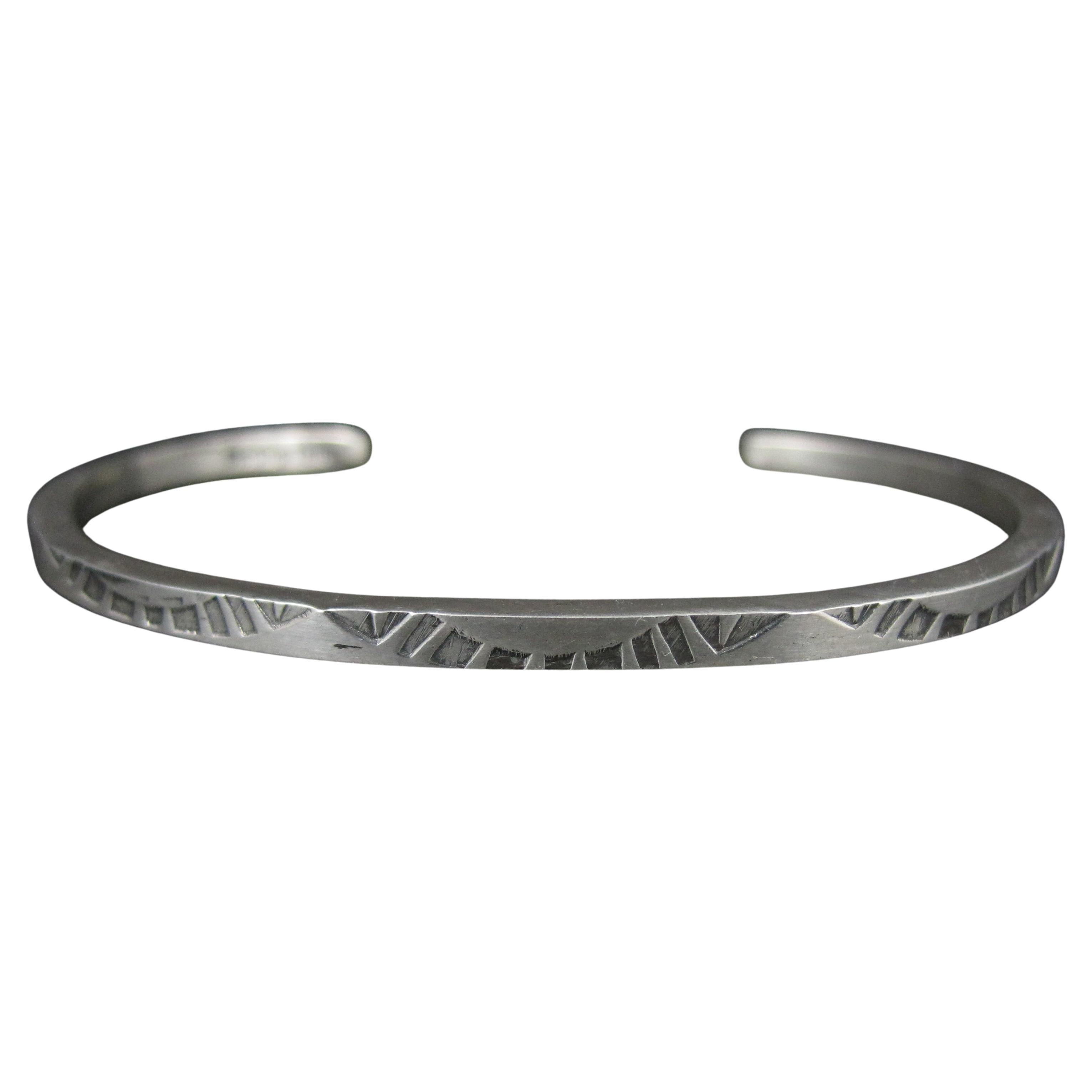 Bracciale in argento vintage del sud-ovest da 6 pollici TAHE in vendita