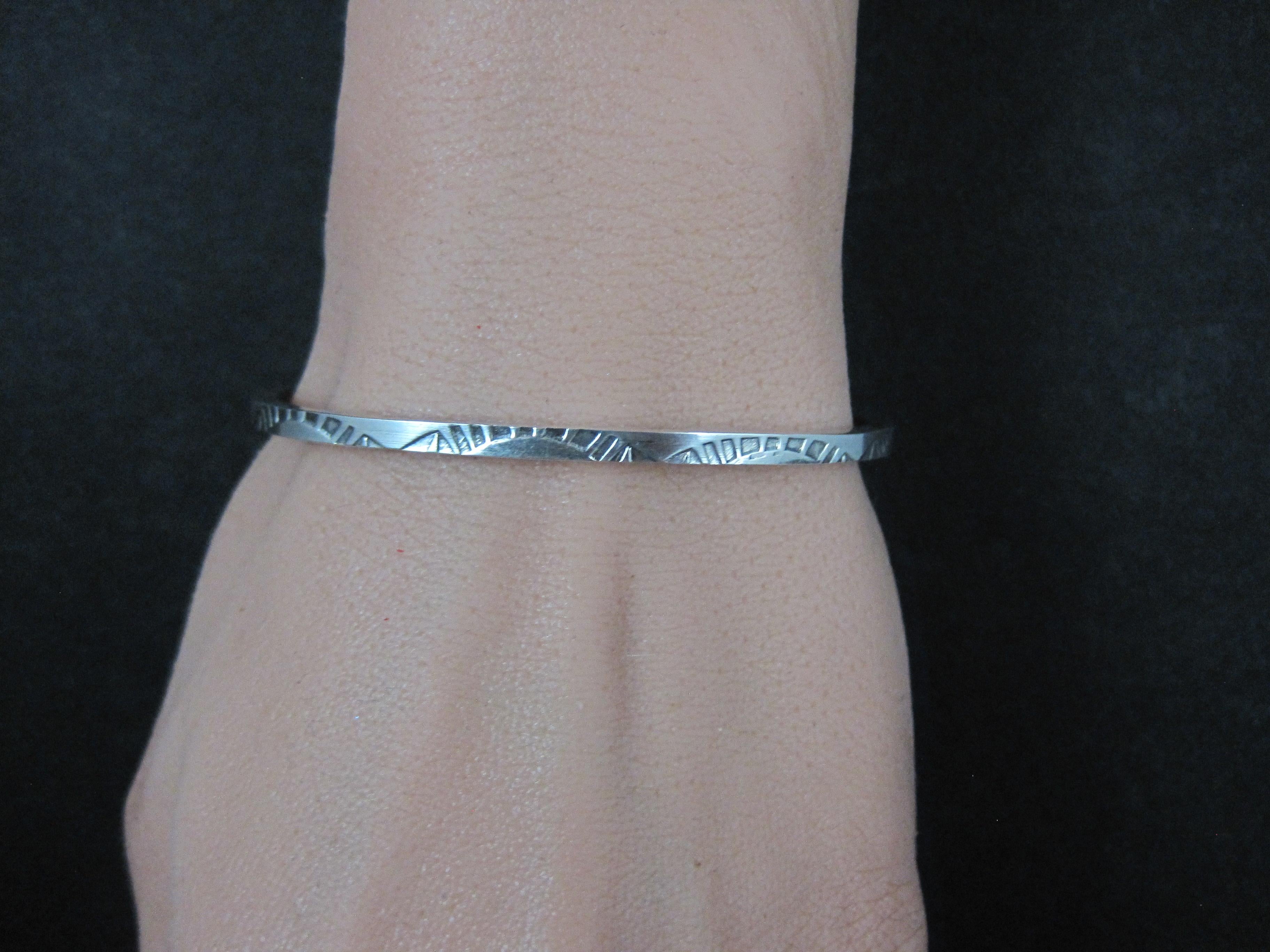 Bracciale in argento vintage del sud-ovest da 6 pollici TAHE in vendita 1