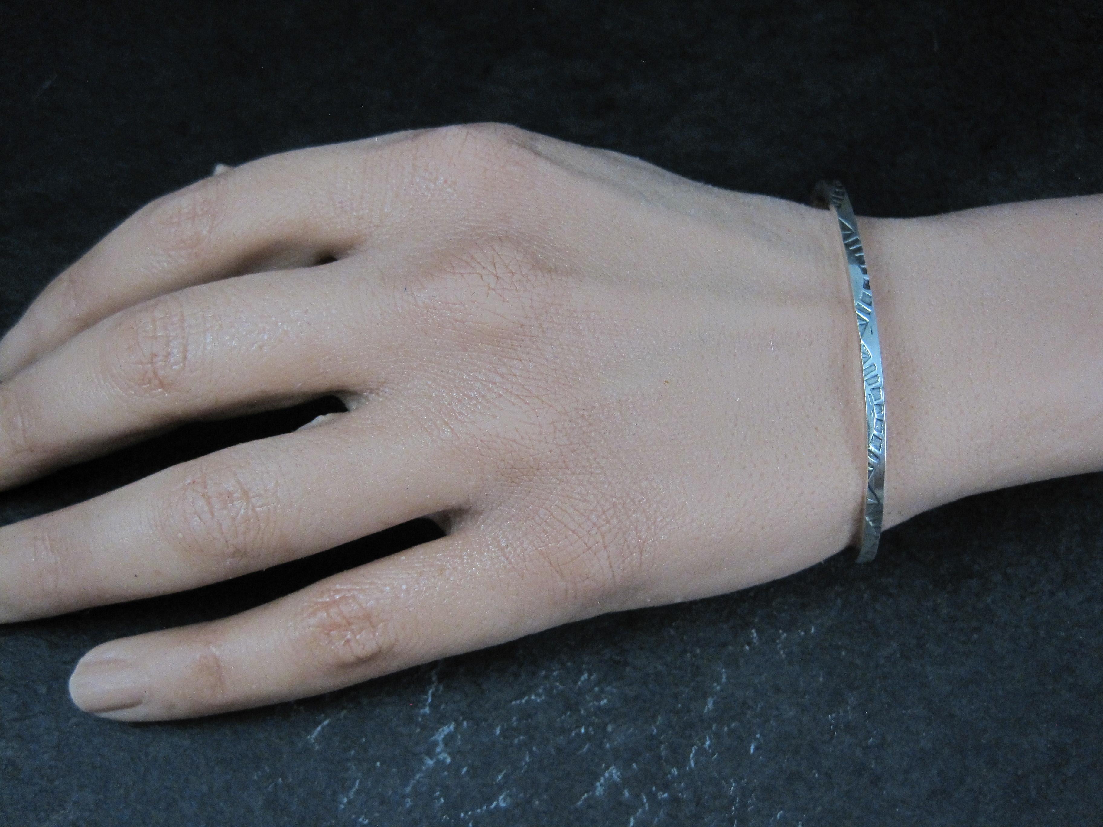 Bracciale in argento vintage del sud-ovest da 6 pollici TAHE in vendita 3