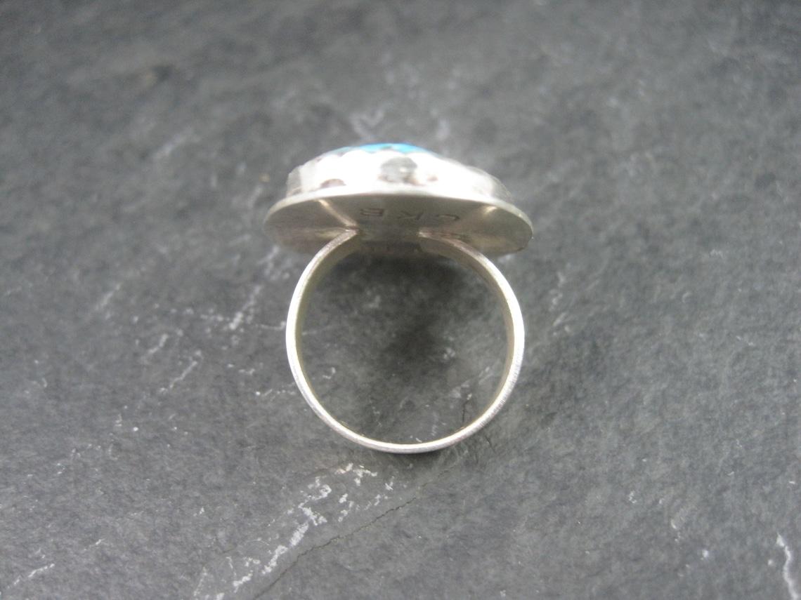 Anello di turchese d'epoca in argento Navajo misura 7 In condizioni ottime in vendita a Webster, SD