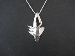 Vintage Modernist Sterling Silver Swan Pin Brooch Pendant by Risse