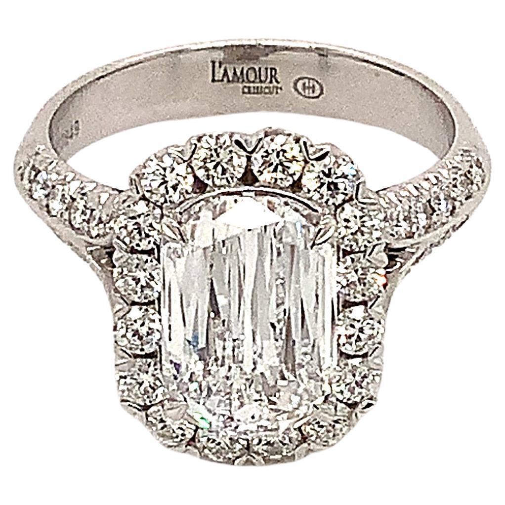 Christopher Designs L'Amour Crisscut Diamond Ring 2.01 cts D VVS 2 GIA