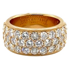Anniversary Ring 3 Row Natural Mined Diamond Band 3ct 18K Brand New Size 6.25