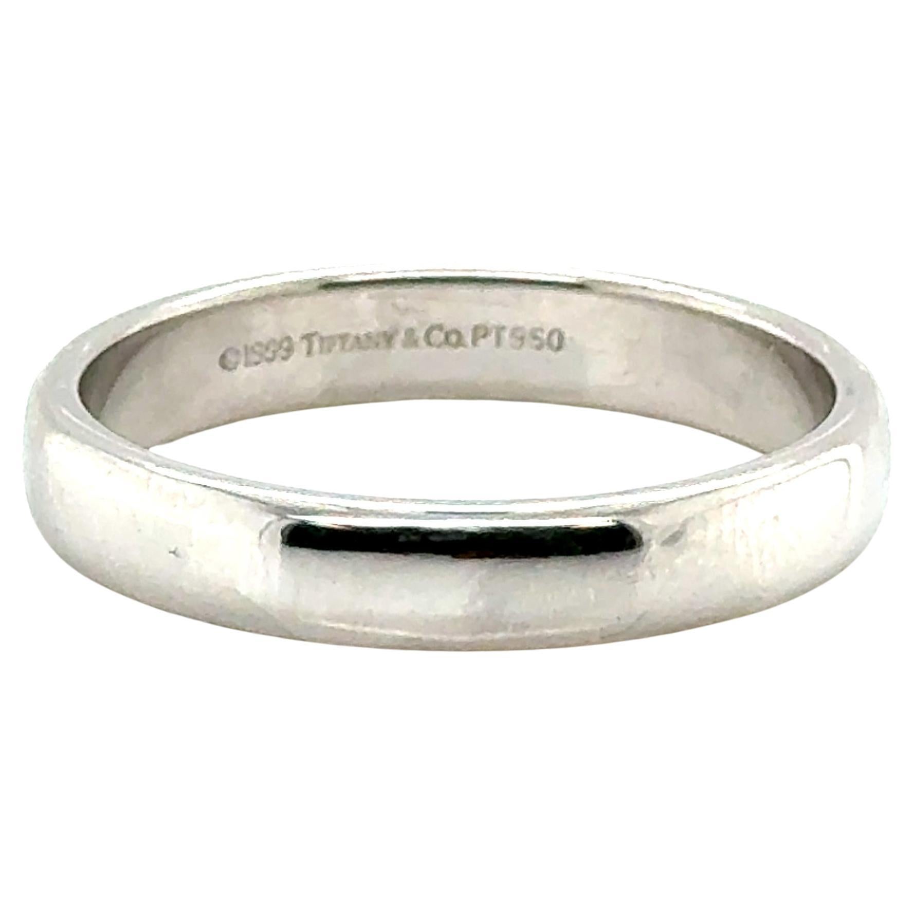 Tiffany 
Co Forever Wedding Band Ring Mens 4.5mm Platinum MSRP 2, 500