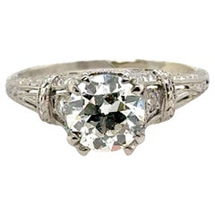 Deco Diamond Engagement Ring 1.06ct Platinum GIA Old Euro Original 1920-1930