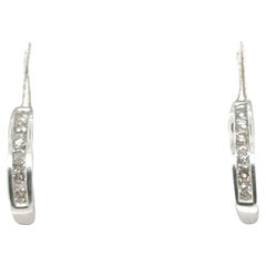 Diamant-Ohrstecker mit halber Creolen Mined .25ct Platin 14K Weißgold